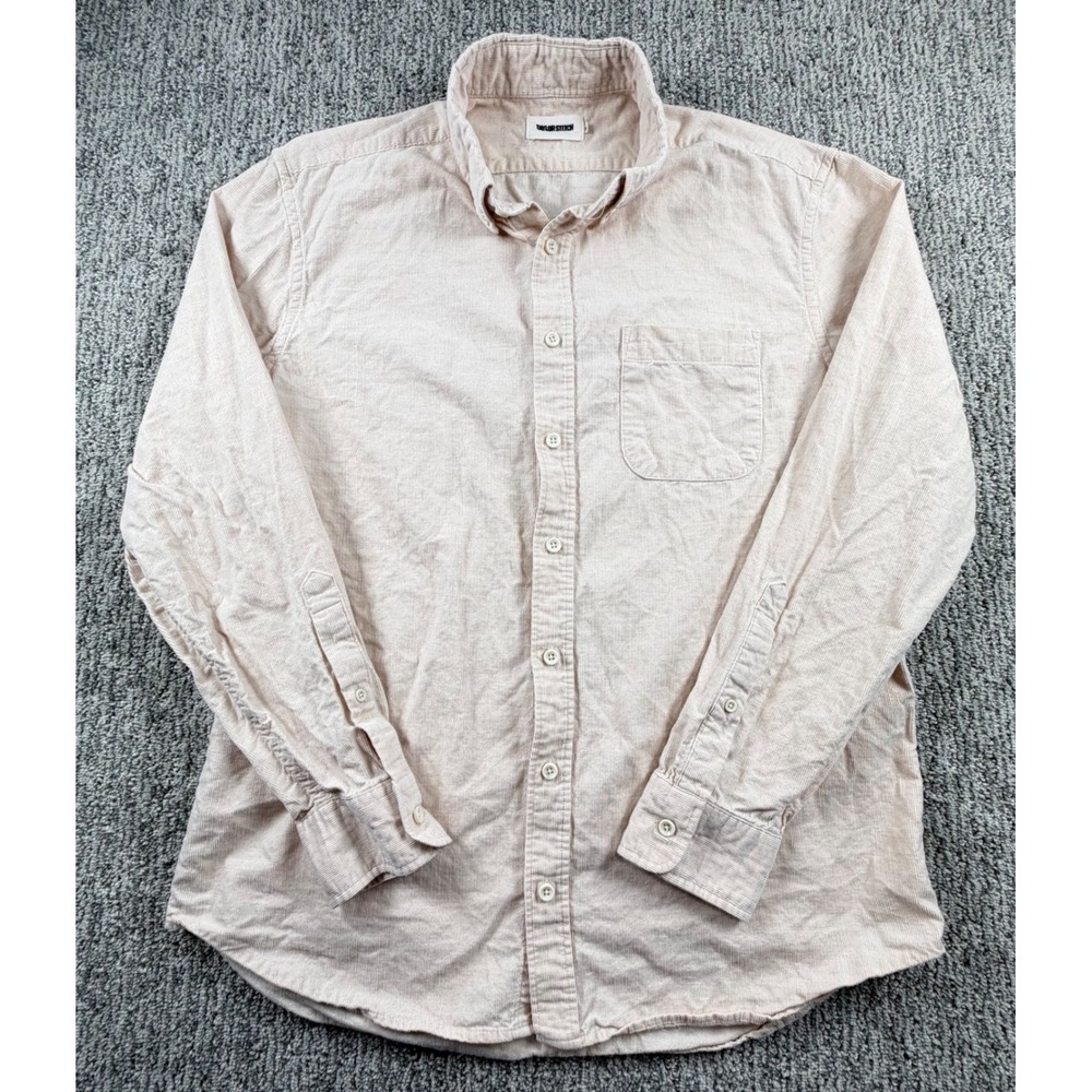 Taylor Stitch The Jack Shirt Men 42 Large Beige Corduroy Long Sleeve Button Down
